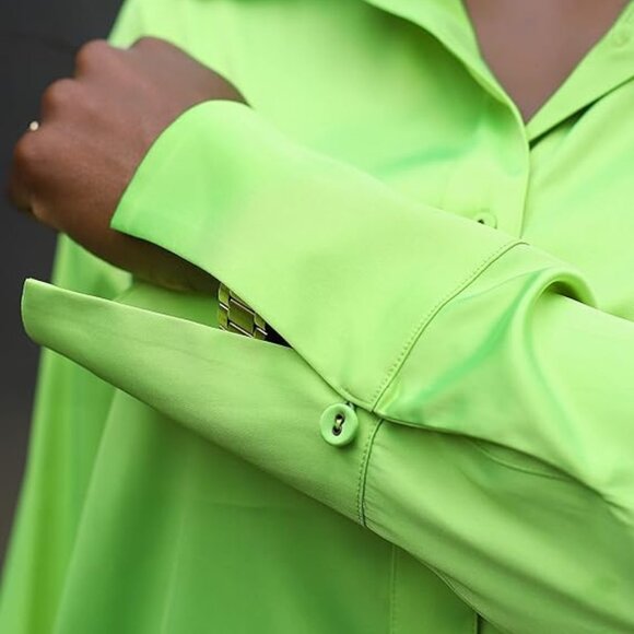 The Drop Women's Lime Drop Shoulder Shirt XL - Picture 5 of 5